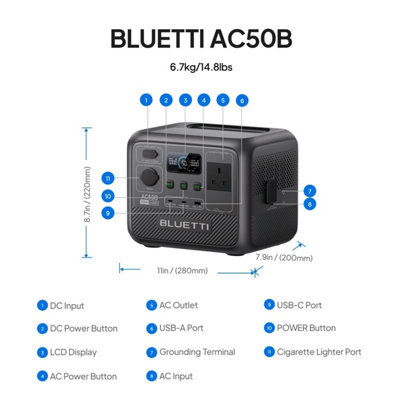 BLUETTI AC50B Portable Power station 448Wh & 700W power output