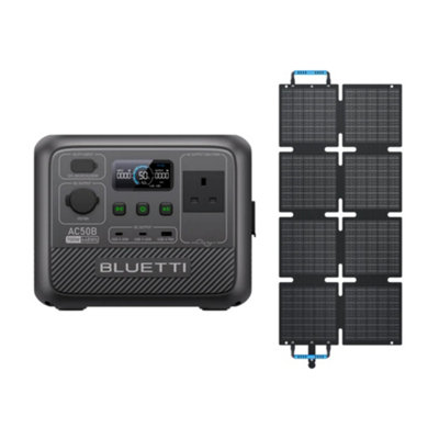 BLUETTI AC50B Power Station with 60W Solar Panel Included, 448Wh Capacity 700W AC Output, For Outdoor Camping, Trip, Power Outage