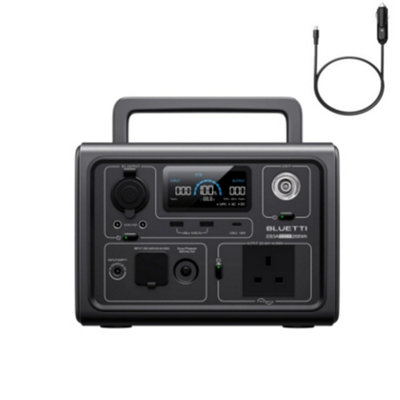 BLUETTI EB3A  600W 268Wh Portable Power station for camping & car charging cable