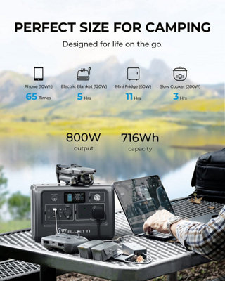 BLUETTI EB55 700W solar generator with 200W PV200 solar panel - 3