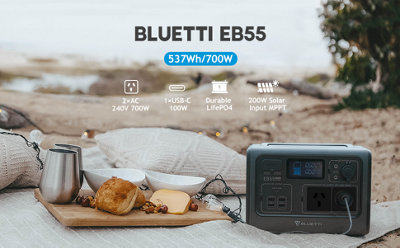 BLUETTI EB55 portable power station with  537Wh capacity & up to700W power output LiFePO4 Battery - 8