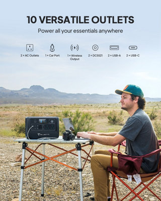 BLUETTI EB70 Gray solar generator 1000W 716Wh LiFePO4 Battery Buy EB70 and get a free grey backpack - 3