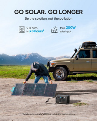 BLUETTI EB70 Gray solar generator 1000W 716Wh LiFePO4 Battery Buy EB70 and get a free grey backpack - 5