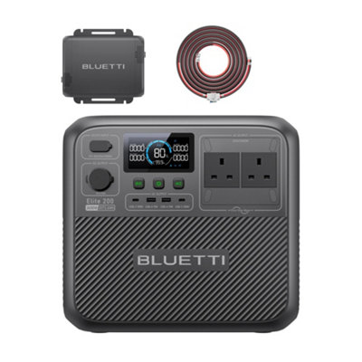 Bluetti Elite 200 V2 portable power station with charger 1, 2073.6WH Capacity, 560W alternator charger, for camping, outdoor.