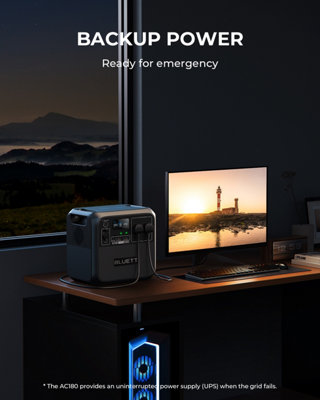 BLUETTI Portable Power Station AC180 1152Wh LiFePO4 Battery Backup 1800W Off-grid Solar Generator for Camping - 7