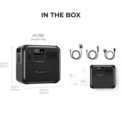 BLUETTI Portable Power Station AC180 1152Wh LiFePO4 Battery Backup 1800W Off-grid Solar Generator for Camping - 9