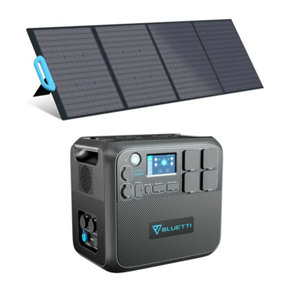 BLUETTI Portable Power Station AC200MAX with PV200 Solar Panel Included 2048Wh LiFePO4 Battery Backup 2200W Solar Generator
