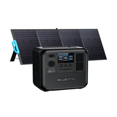 BLUETTI Portable Power Station AC70 With PV200 Solar Panel 768Wh ...