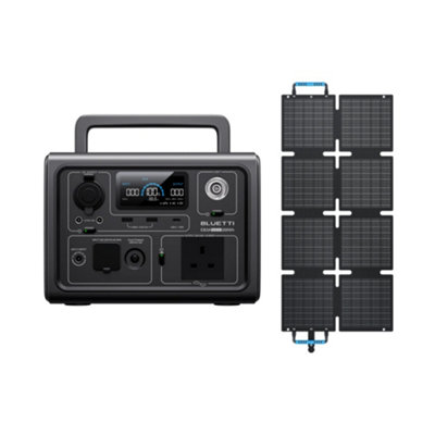 BLUETTI Portable Power Station EB3A With 60W Solar Panel - 268Wh Capacity, 600W AC Output, Solar Generator for Outdoor Camping