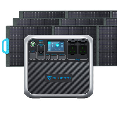 BLUETTI Power station AC200P 2000Wh With 3 PV200 200W Solar Panel ...