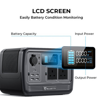 BLUETTI PS54 Portable Power Station 700W 537Wh LiFePO4 Battery Solar Generator for Road Trip Home - 9
