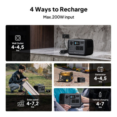 BLUETTI PS54 Solar Generator  with PV120S Solar Panel 700W 537Wh LiFePO4 Battery Solar Generator for Road Trip Vanlife