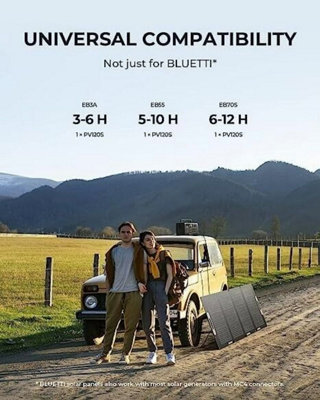 BLUETTI PS54 Solar Generator  with PV120S Solar Panel 700W 537Wh LiFePO4 Battery Solar Generator for Road Trip Vanlife - 9