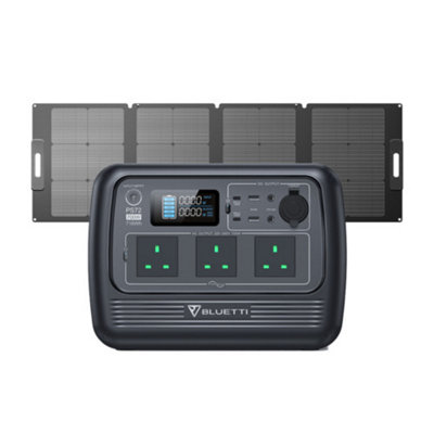 BLUETTI PS72 1000W Solar Generator with PV120S Solar Panel Included 716Wh LiFePO4 Battery Off-Grid Solar Generator