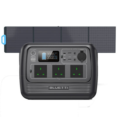 BLUETTI PS72 1000W Solar Generator with PV200 Solar Panel Included 716Wh LiFePO4 Battery Off-Grid Solar Generator