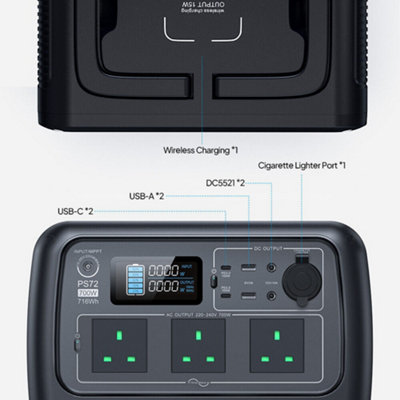 BLUETTI PS72 1000W Solar Generator with PV200 Solar Panel Included 716Wh LiFePO4 Battery Off-Grid Solar Generator - 5