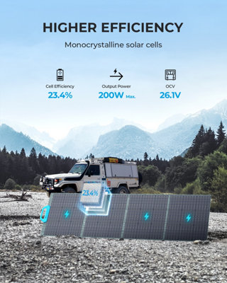 BLUETTI PS72 1000W Solar Generator with PV200 Solar Panel Included 716Wh LiFePO4 Battery Off-Grid Solar Generator - 8