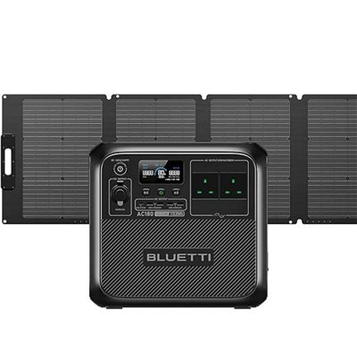 BLUETTI Solar Generator AC180 with PV120S Solar Panel Included, 1152Wh ...