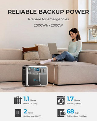 BLUETTI solar generator AC200P 2000Wh With 2PV350 350W Solar Panel 2000W Portable Solar Generator Lifepo4 Power Generator Kit