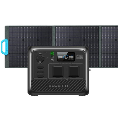 BLUETTI Solar Generator AC60 with PV200 Solar Panel Included, 403Wh Portable Power Station w/ 2 600W (1200W Surge) AC Outlets