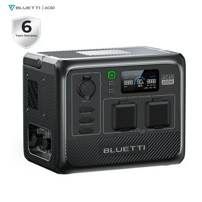 BLUETTI Solar Generator AC60 with PV200 Solar Panel Included, 403Wh Portable Power Station w/ 2 600W (1200W Surge) AC Outlets