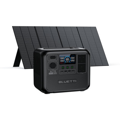 BLUETTI Solar Generator AC70 with PV350 Solar Panel 768Wh 1000W Solar Generator LiFePO4 Backup Power for Camping