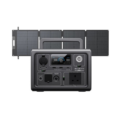BLUETTI Solar Generator EB3A with PV120S Solar Panel Included 268Wh 600W Portable Power Station LiFePO4 Battery for Camping