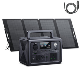 BLUETTI Solar Generator EB3A with PV120S Solar Panel Included 268Wh 600W Portable Power Station LiFePO4 Battery for Camping