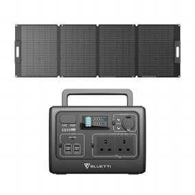 BLUETTI Solar Generator EB55 with PV120S 120W Solar Panels Included, 537Wh Portable Power Station LiFePO4 Battery Pack for Camping