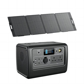 BLUETTI Solar Generator EB70 with PV120S Solar Panel Included, 716Wh Portable Power Station , LiFePO4 Battery for Outdoor Camping