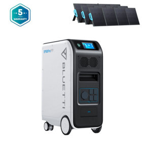 BLUETTI Solar Power Station EP500Pro with 3 pieces 200W solar panels 5100Wh LiFePO4 Battery Backup 3000W UPS Solar Generator