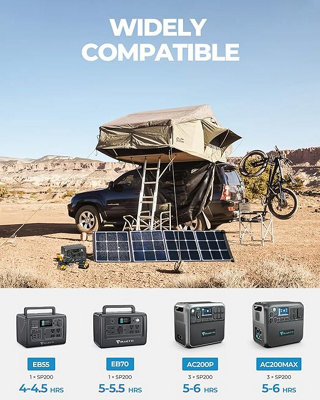 BLUETTI SP200L 200W Solar Panel for EB3A/EB55/EB70S/AC70/AC180/AC200MAX/AC300/AC200P/AC50S/EB240 Power Station Portable Foldable - 3