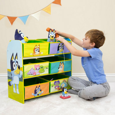 Bluey and Friends Kids Storage Unit - MDF Unit with 6 Fabric Containers ...