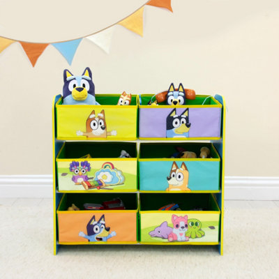 Bluey and Friends Kids Storage Unit - MDF Unit with 6 Fabric Containers ...
