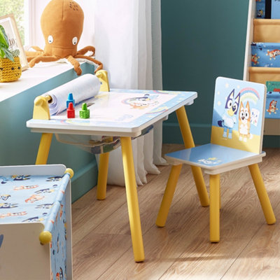 Bluey Kids Table and Chair Set - Wooden Activity Table for Toddlers
