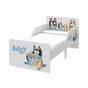 Bluey Toddler Bed - Guarded Sides and Wooden Slats, Fits 140cm x 70cm Mattress (Mattress not included)