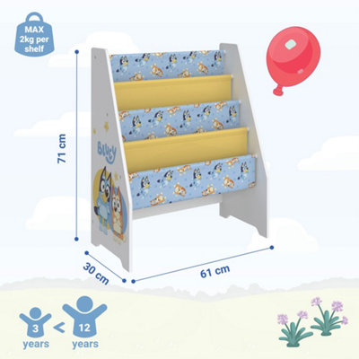 Bluey Wooden Book Storage Rack - Easy to Assemble Kids' Bookshelf ...