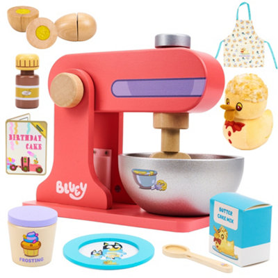 Bluey Wooden Duck Cake Baking Set for Kids 12 Piece Pretend Play ...