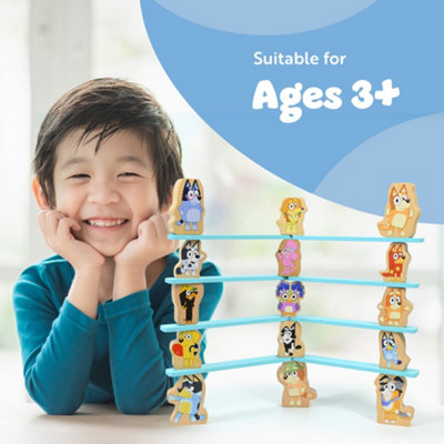 Bluey Wooden Stacking Game for Kids, Balancing Toy with 16 Characters ...