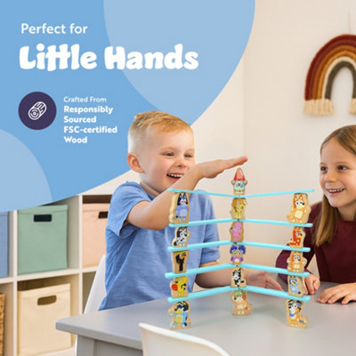 Bluey Wooden Stacking Game for Kids, Balancing Toy with 16 Characters ...