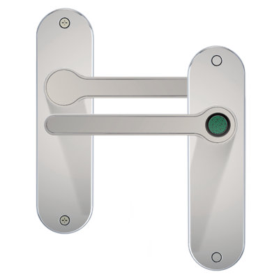 Blusafe Fingerprint Internal Door Lock, Biometric Smart Door Handle, 50 Fingerprints (Long, Chrome)