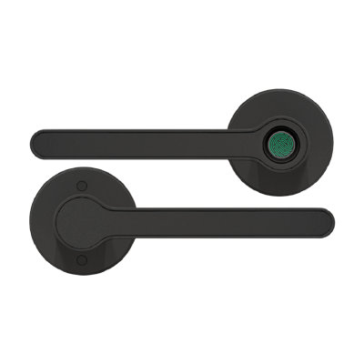 Blusafe Fingerprint Internal Door Lock, Biometric Smart Door Handle, 50 Fingerprints (Rose, Black)