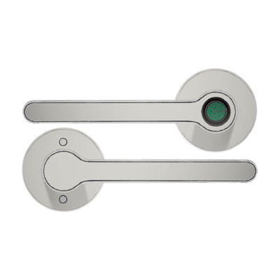 Blusafe Fingerprint Internal Door Lock, Biometric Smart Door Handle, 50 Fingerprints (Rose, Chrome)