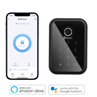 Blusafe Keyless Finger Print Smart Door Lock, Touch Keypad, Pin Code Access Lock, Internal Thumbturn Operation (Black)