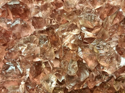 Blush Gold Tumbled Glass Chippings 10-20mm - 10 Large 5kg Bags (50kg)