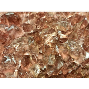 Blush Gold Tumbled Glass Chippings 10-20mm - 10 Large 5kg Bags (50kg)