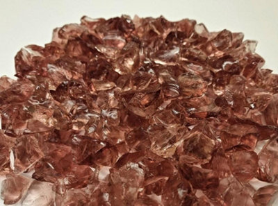 Blush Gold Tumbled Glass Chippings 10-20mm - 10 Large 5kg Bags (50kg)
