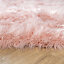 Blush Pink Faux Fur Sheepskin Pelt Deep Pile Mat 60x100cm