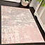 Blush Pink Grey Distressed Abstract Living Room Rug 80x150cm