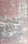 Blush Pink Grey Distressed Abstract Living Room Rug 80x150cm